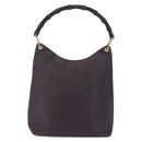 GUCCI Bamboo Shoulder Bag Leather Black Gold 001 2122 3006 Auth bs36873-2