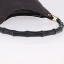 GUCCI Bamboo Shoulder Bag Leather Black Gold 001 2122 3006 Auth bs36873-7