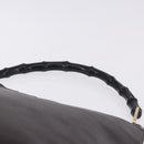 GUCCI Bamboo Shoulder Bag Leather Black Gold 001 2122 3006 Auth bs36873-8
