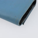 PRADA Key Case Nylon Light Blue Silver Black Auth bs36874-15