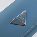 PRADA Key Case Nylon Light Blue Silver Black Auth bs36874-17