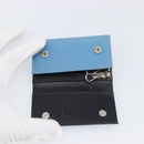 PRADA Key Case Nylon Light Blue Silver Black Auth bs36874-18
