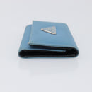 PRADA Key Case Nylon Light Blue Silver Black Auth bs36874-3