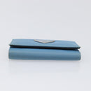 PRADA Key Case Nylon Light Blue Silver Black Auth bs36874-6
