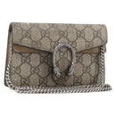 GUCCI GG Supreme Dionysus Chain Bag PVC Beige Silver 476432 Auth bs36876-1