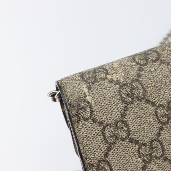 GUCCI GG Supreme Dionysus Chain Bag PVC Beige Silver 476432 Auth bs36876