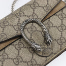 GUCCI GG Supreme Dionysus Chain Bag PVC Beige Silver 476432 Auth bs36876-20