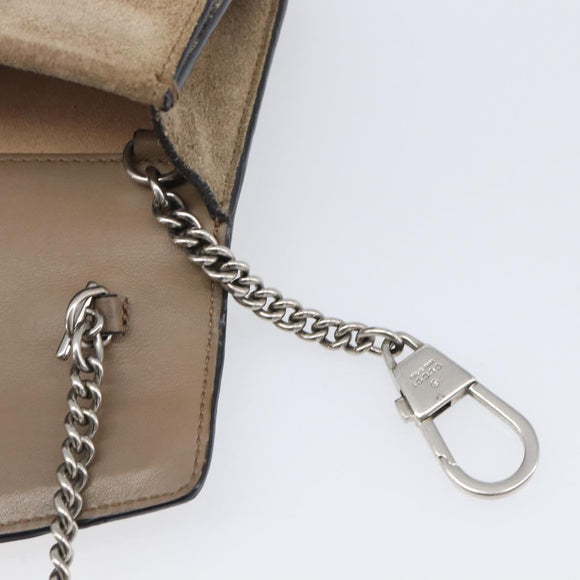 GUCCI GG Supreme Dionysus Chain Bag PVC Beige Silver 476432 Auth bs36876
