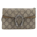 GUCCI GG Supreme Dionysus Chain Bag PVC Beige Silver 476432 Auth bs36876-13