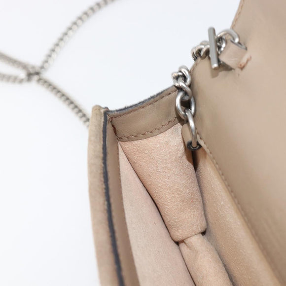 GUCCI GG Supreme Dionysus Chain Bag PVC Beige Silver 476432 Auth bs36876