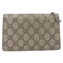 GUCCI GG Supreme Dionysus Chain Bag PVC Beige Silver 476432 Auth bs36876-2