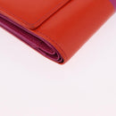 SAINT LAURENT Wallet Leather 2 Set Blue Red Auth bs36878-15