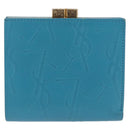 SAINT LAURENT Wallet Leather 2 Set Blue Red Auth bs36878-3