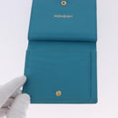 SAINT LAURENT Wallet Leather 2 Set Blue Red Auth bs36878-8
