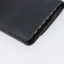 PRADA Key Case Safiano Leather Navy Gold Auth bs36879-15