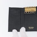 PRADA Key Case Safiano Leather Navy Gold Auth bs36879-20