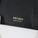 PRADA Key Case Safiano Leather Navy Gold Auth bs36879-21