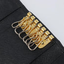 PRADA Key Case Safiano Leather Navy Gold Auth bs36879-22