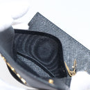 PRADA Key Case Safiano Leather Navy Gold Auth bs36879-24