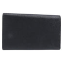 PRADA Key Case Safiano Leather Navy Gold Auth bs36879-2
