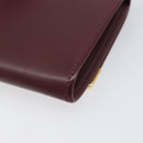 CARTIER Must Line Coin Purse Leather Bordeaux Gold Auth bs36880-15