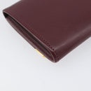CARTIER Must Line Coin Purse Leather Bordeaux Gold Auth bs36880-16