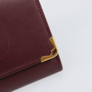 CARTIER Must Line Coin Purse Leather Bordeaux Gold Auth bs36880-17