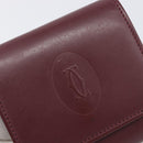 CARTIER Must Line Coin Purse Leather Bordeaux Gold Auth bs36880-8