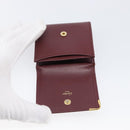 CARTIER Must Line Coin Purse Leather Bordeaux Gold Auth bs36880-9