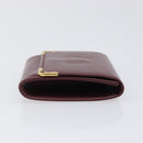 CARTIER Must Line Coin Purse Leather Bordeaux Gold Auth bs36880-3