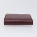 CARTIER Must Line Coin Purse Leather Bordeaux Gold Auth bs36880-5