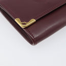 CARTIER Must Line Coin Purse Leather Bordeaux Gold Auth bs36880-14