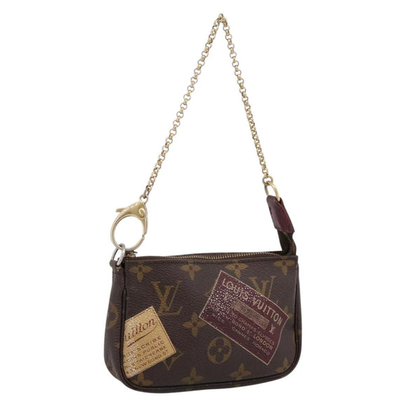 LOUIS VUITTON Label Collection Mini Pochette Accessoires M63798 LV Auth bs36887