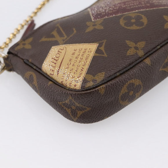 LOUIS VUITTON Label Collection Mini Pochette Accessoires M63798 LV Auth bs36887