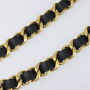 CHANEL Chain Belt Metal 29.1"" Black Gold CC Auth bs36890V-10