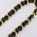 CHANEL Chain Belt Metal 29.1"" Black Gold CC Auth bs36890V-11