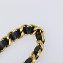 CHANEL Chain Belt Metal 29.1"" Black Gold CC Auth bs36890V-12