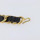 CHANEL Chain Belt Metal 29.1"" Black Gold CC Auth bs36890V-13