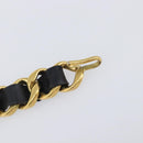 CHANEL Chain Belt Metal 29.1"" Black Gold CC Auth bs36890V-14