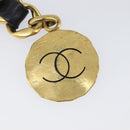CHANEL Chain Belt Metal 29.1"" Black Gold CC Auth bs36890V-17