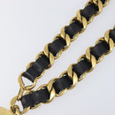 CHANEL Chain Belt Metal 29.1"" Black Gold CC Auth bs36890V-3