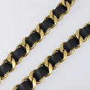 CHANEL Chain Belt Metal 29.1"" Black Gold CC Auth bs36890V-4