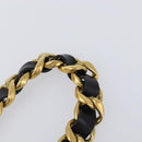 CHANEL Chain Belt Metal 29.1"" Black Gold CC Auth bs36890V-6