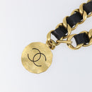 CHANEL Chain Belt Metal 29.1"" Black Gold CC Auth bs36890V-8