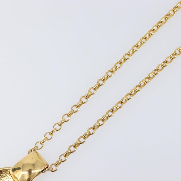 CHANEL Necklace Metal Gold Tone CC Auth bs36893M