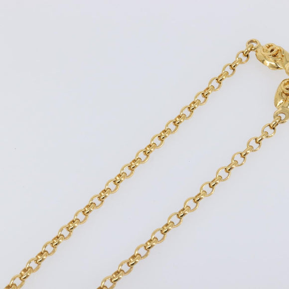 CHANEL Necklace Metal Gold Tone CC Auth bs36893M