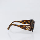 CHANEL Sunglasses Plastic Brown Gold CC Auth bs36894-4