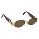 Gianni Versace Sunglasses Plastic Brown Gold Auth bs36896-1