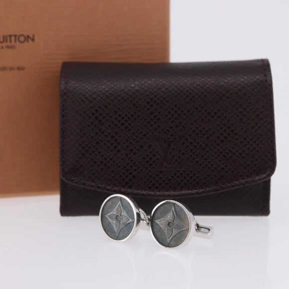 LOUIS VUITTON Buton de Manchette Fleur Cuffs Ag925 Silver M65055 LV Auth bs36897
