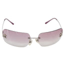 CHANEL Sunglasses Metal Silver CC Auth bs36898-2